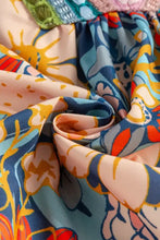 Printed Notched Flounce Sleeve Mini Dress Casual Dresses