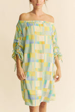 Printed Off Shoulder Drawstring Sleeve Mini Dress
