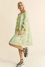 Printed Off Shoulder Drawstring Sleeve Mini Dress Casual Dresses