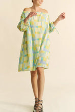 Printed Off Shoulder Drawstring Sleeve Mini Dress Casual Dresses