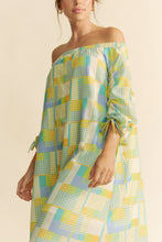 Printed Off Shoulder Drawstring Sleeve Mini Dress
