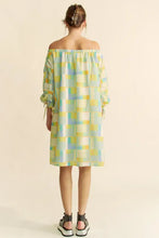 Printed Off Shoulder Drawstring Sleeve Mini Dress Casual Dresses