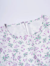 Printed Round Neck Long Sleeve Midi Dress Woman Dress