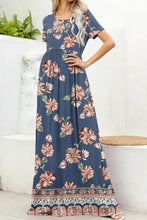Printed Round Neck Short Sleeve Maxi Dress Woman Maxi Dress