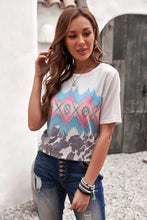Printed Round Neck Tunic Tee Woman T Shirts