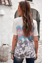 Printed Round Neck Tunic Tee Woman T Shirts