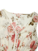 Printed Ruffled Hem V-Neck Sleeveless Dress Woman Casual Dress