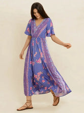 Printed Short Sleeve Midi Dress Casual Dresses