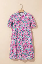 Printed Short Sleeve Mini Shirt Dress Casual Dresses