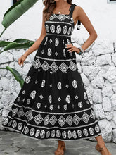 Printed Square Neck Maxi Cami Dress Casual Dresses