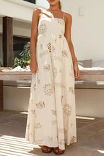 Printed square neck maxi cami dress with cream floral print
