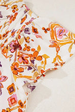 Printed Tie Neck Cap Sleeve Mini Dress Casual Dresses