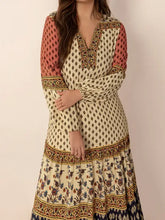 Printed V-Neck Balloon Sleeve Maxi Dress Woman Maxi Dress