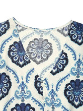 Printed V-Neck Cap Sleeve Dress Casual Dresses