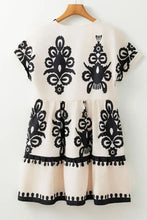 Printed V-Neck Short Sleeve Dress Casual Dresses