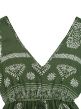 Printed V-Neck Sleeveless Dress Casual Dresses