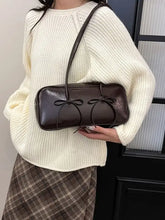PU Leather Bow Trim Shoulder Bag Shoulder Bags