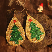 PU Leather Christmas Tree Earrings Earrings