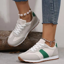 PU Leather Contrast Round Toe Flats Sneakers Woman Sneakers