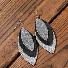 PU Leather Drop Earrings Silver One Size Earrings