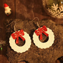 PU Leather Sequin Wreath Shape Earrings Earrings