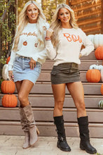 Pumpkin Embroidery Long Sleeve Sweater Sweater Pullovers