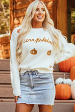 Pumpkin Embroidery Long Sleeve Sweater Sweater Pullovers