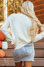 Pumpkin Embroidery Long Sleeve Sweater Sweater Pullovers