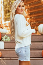 Pumpkin Embroidery Long Sleeve Sweater Sweater Pullovers