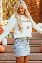 Pumpkin Embroidery Long Sleeve Sweater Sweater Pullovers