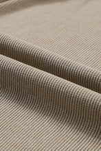 Light brown ribbed knit pumpkin graphic round neck long sleeve sweatshirt