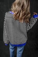 Pumpkin Striped Round Neck Long Sleeve Sweatshirt Woman Sweatshirts