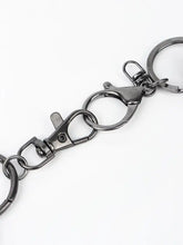 Punk aluminium chain belt with gunmetal keychain and spiked ring