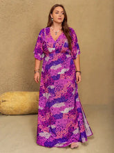Purple and Pink Floral Maxi Dress Machine Wash Cold Tumble Dry Low Maxi Dresses
