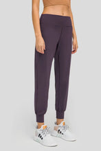 Purple Athletic Joggers with Wide Waistband for Women Plum Purple Woman Leggings