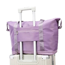 Purple Oxford Cloth Travel Tote Bag Large Foldable Duffel with Handles