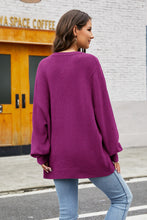 Purple Sweater Pullover for Women Long Sleeve Basic Stretchy Style