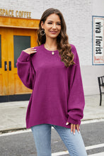 Purple Sweater Pullover for Women Long Sleeve Basic Stretchy Style Purple