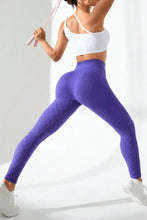 Purple Textured High Stretch Women’s Leggings Woman Leggings