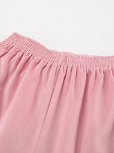 Soft pink stretchy pants with elastic waistband from Quarter Zip set