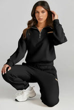 Quarter Zip Top and Drawstring Pants Active Set Woman Activewear