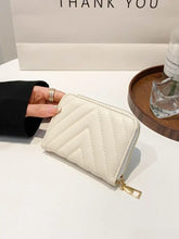 Quilted Cream PU Leather Wallet with Gold Tiger Head Embellishment Wallets