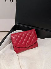 Quilted Leather Cardholder Wallet Set in Multiple Colors Scarlet One Size Wallets