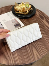 Quilted PU Leather Wallet in White or Black White Hexagon One Size Wallets