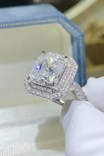 Radiant cut carat moissanite double halo engagement ring in sterling silver