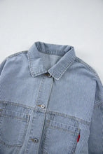 Ralph Lauren blue and white striped corduroy jacket with red Levi’s patch