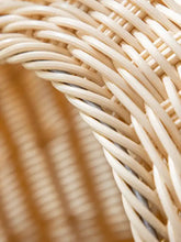 Rattan washable breathable pet nest with beige woven wicker basket