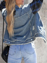 Raw Hem Distressed Denim Jacket Woman Outerwear