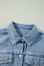 Raw Hem Long Sleeve Denim Jacket Woman Outerwear