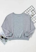 Raw Hem Round Neck Long Sleeve Sweatshirt Woman Sweatshirts